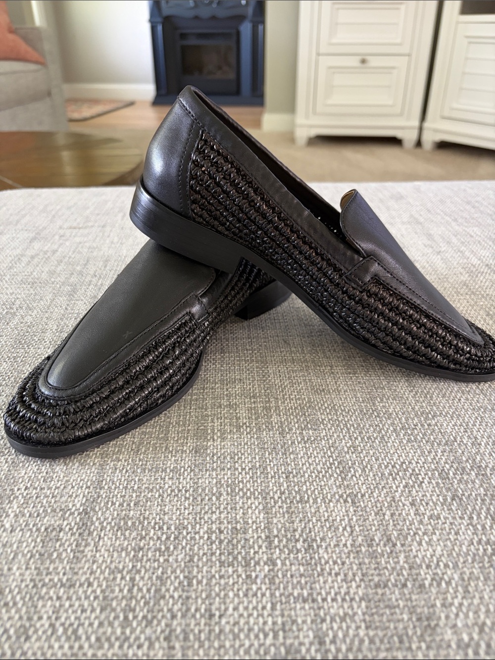 Women’s Liverpool Black Braided Leather Loafers